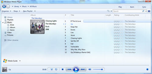 Windows 7 Media Player 12 Screenshoots