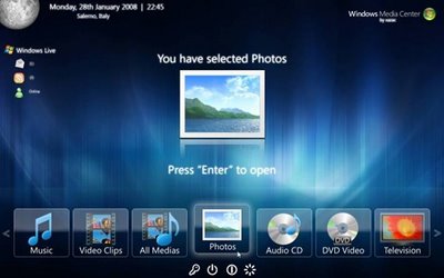 Microsoft Windows 7 New Media Center, you can enjoy a better picture and audio-visual resources.