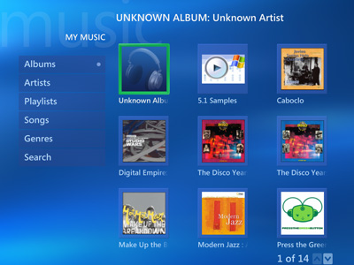 New Windows Media Center Screenshoots