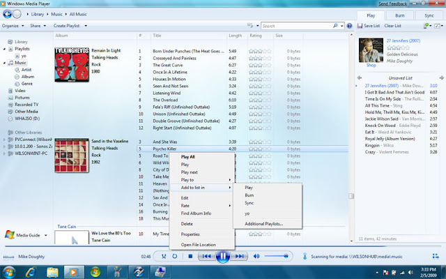 Windows 7 Media Player Library