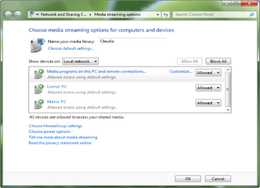 WMP 12 Media Streaming Windows 7 New Features
