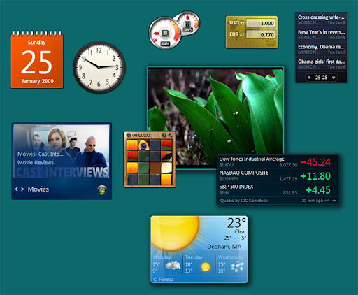 The Windows Desktop Gadgets (called Windows Sidebar in Windows Microsoft 