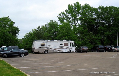 Scoopy at home in a campus parking lot.