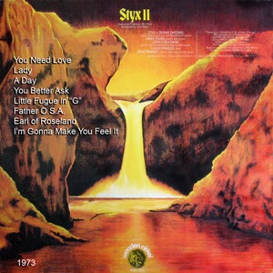 The back of the Styx II album from 1973