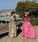 Girls in period costumes, Glover Gardens, Nagasaki