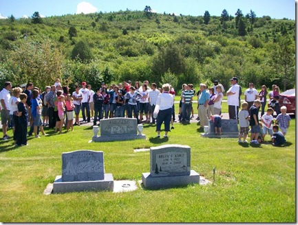 Family at cemetarty