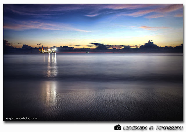 work at dawn at the beach picture