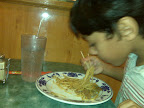 Isaac workin the chopsticks