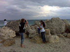 Christmas photos at the beach + wind = futile