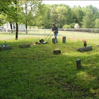 George Wilkerson mows at Gleaves-Clements cemetery