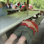 Al Hix takes an after lunch nap.