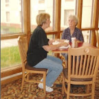 Jean Gleaves breakfasts with Virginia Melton