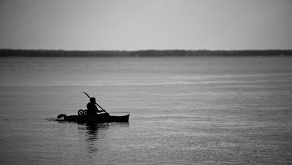 Janice in her kayak