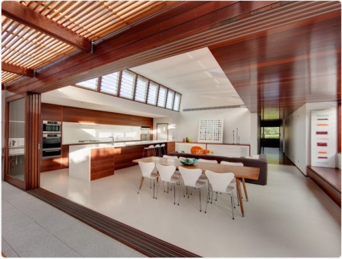 contemporary residence with kitchen-dining room interior