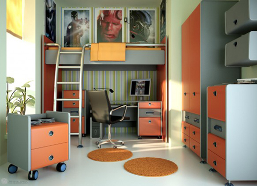 room designs for young adults. Small-teen-room-with-dark-