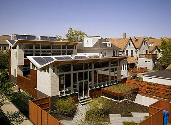 green modern residential architecture design