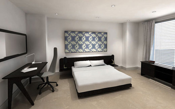 modern bedroom in apartment design