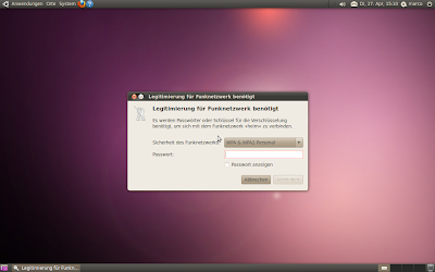 Ubuntu-Linux Optimierung: WLAN Passwort eingeben