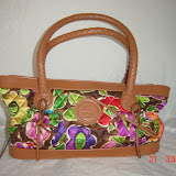 Painted Satin Flower Purse 12" x 7" # 175