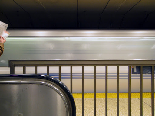 BART train in motion