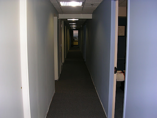 Looking down the hall to Walnut Street