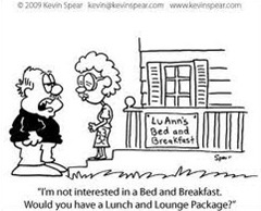 bed breakfast not interested cartoon