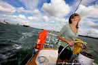 Jessica Watson at the wheel