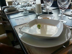 Cold almond soup.