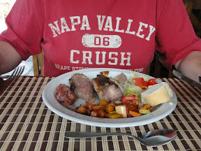 The typical Asada includes Empanadas (meat filled pastries), grilled costillos (beef ribs), Beef sausage, and Chorizo (grilled sirloin strip) plus grilled vegetables including squash and eggplant and green salad. You will definitely not starve here.