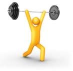 Yellow manic lifting weights