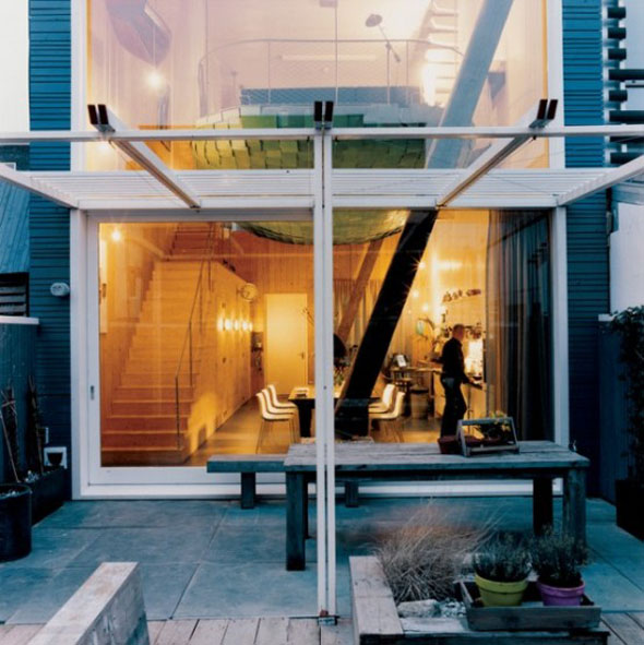 sustainable blue house architecture design ideas