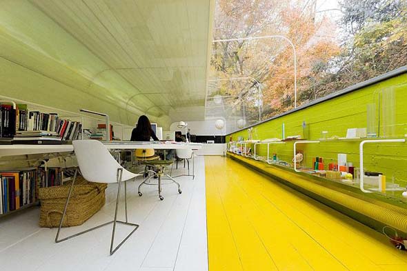 modern green architecture office design interior