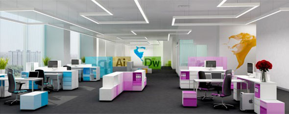 adobe office colorful furniture designs ideas pictures