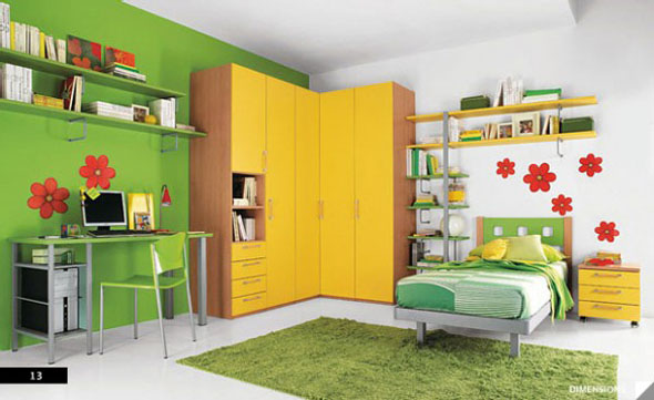 green teen room decorating design layout