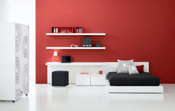 red wall painting colors for boys bedroom