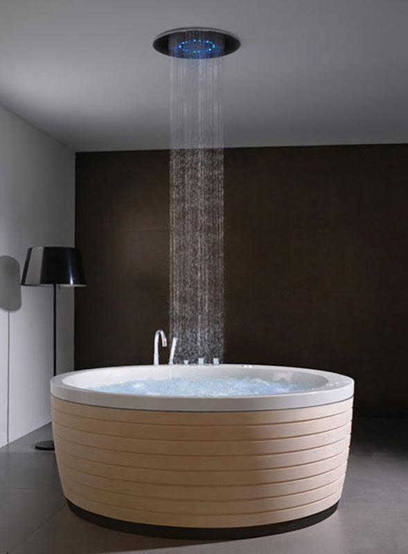 modern acrylic bathtub shower fixtures design