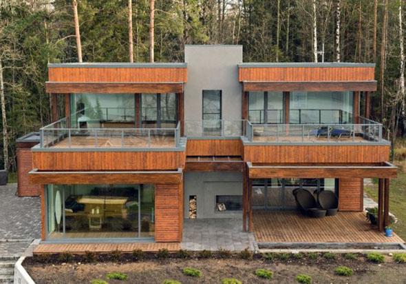 contemporary big villa house the forest edge