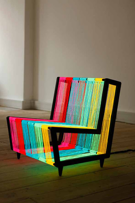 modern funky colorful illuminated chair design