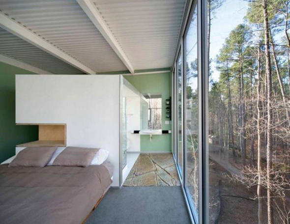 modern residential concrete interior bedroom home