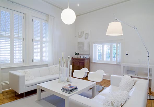 modern white furniture living room design