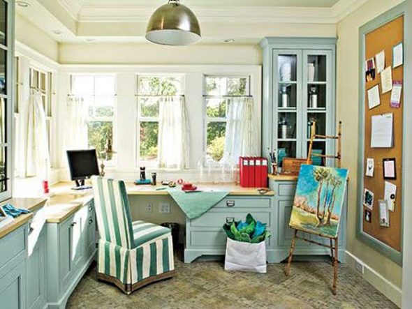 minimalist retro home office design inspiration