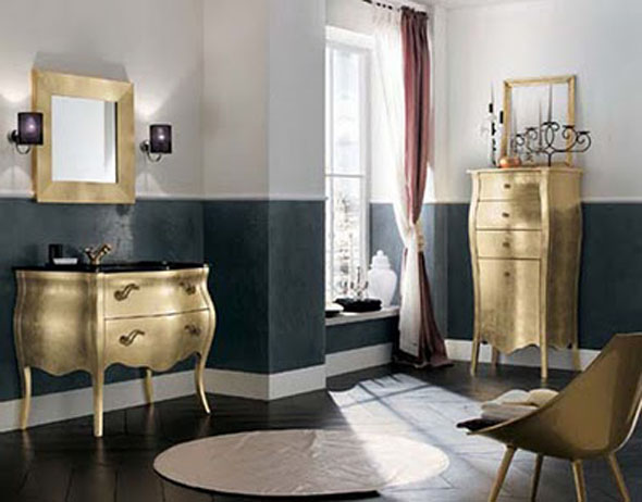 classic gold bathroom furniture design plans