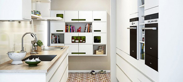 modern white small kitchen remodeling design