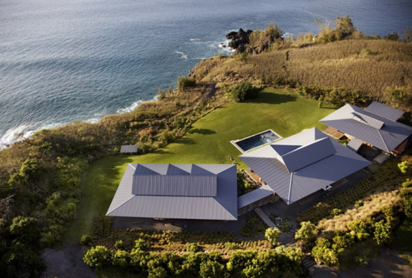 modern beach house with dramatic environment