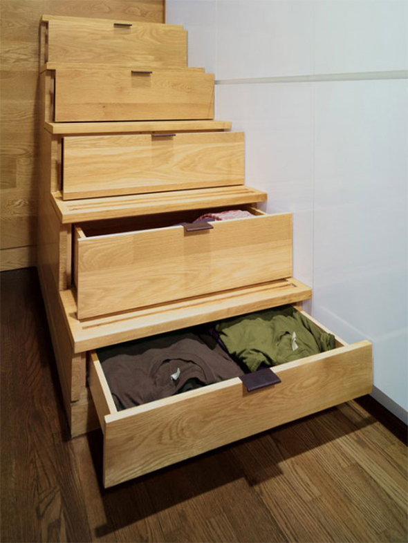 incredible modern wooden rack stairs design