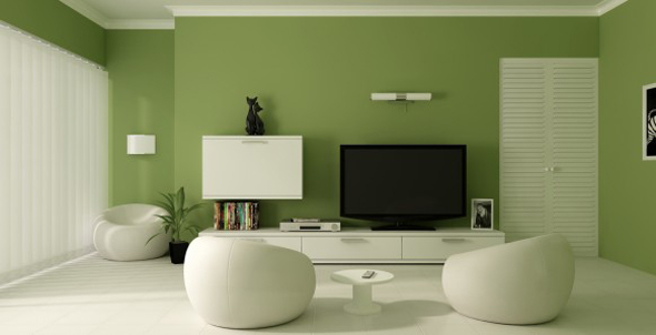 green paint modern living room interior designs