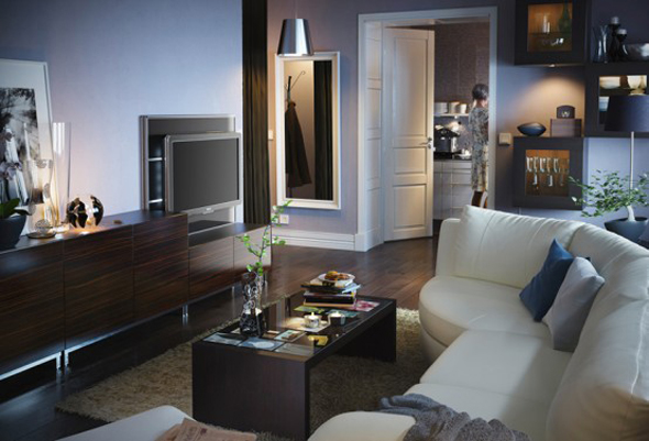 ikea catalog living room with lcd television