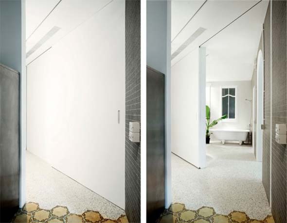 contemporary retro white interior small apartment