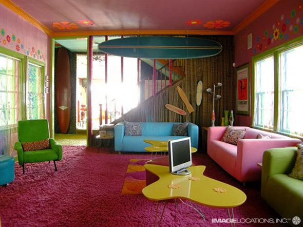 extremely colorful living room decor design