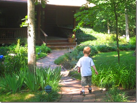 austin walking to the house